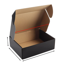 Boîtes d'Expédition Noires en Carton Ondulé Pliables avec Logo Imprimé Personnalisé pour Vente en Gros