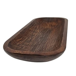 Suministro directo de fábrica Tazón de masa de madera Carbón envejecido Marrón Rectangular Hecho a mano Decoración para el hogar Tazón de vela - Product Image 1