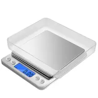 Balança eletrônica de 3kg/0.1g, balança de joias para cozinha, balança de medição de alimentos com bandeja dupla