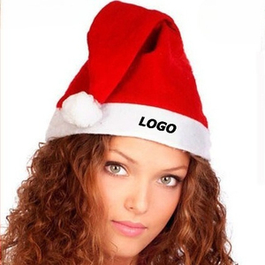 Classic Non-Woven Christmas Santa <b>Hat</b> for Adults and Kids, <b>Holiday</b> Party Decoration and Promotional Gift - Product Image 1