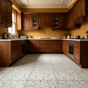 Dalles de terrazzo artificiel personnalisées YDSTONE, grandes dalles modernes en terrazzo blanc pour la décoration intérieure de cuisine, <span class=keywords><strong>chambre</strong></span>, sol et mur, respectueuses de l'environnement - Product Image 2
