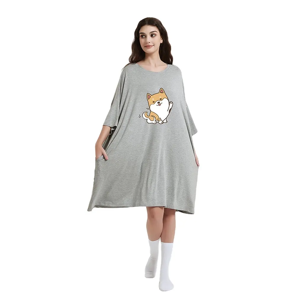 T-shirt lunghe oversize per dormire taglia unica camicia da notte per dormire Extra lunghezza per indumenti da notte estivi da donna