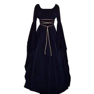 ハロウィーン長袖フリルネクタイゴシックダークスタイル中世ルネッサンスドレスWDEC-001 - Product Image 3