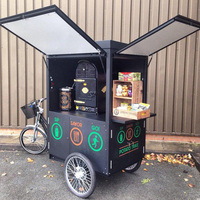 Chariot à glaces mobile en métal personnalisé, tricycle à glaces avec parasol