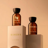 Nouveauté - Flacons de parfum vides en verre ambré de 30 ml, 50 ml et 100 ml, flacons de parfum ronds avec bouchon en bois