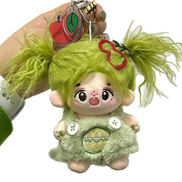 Porte-clés pendentif en peluche personnalisé avec personnage de dessin animé mignon, rembourrage en coton PP, logo personnalisé, en tissu de coton