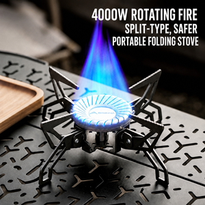 Venture Tails - Estufa de Gas Butano Portátil para Camping de 4000 W, Tipo Split, Plegable, con Quemador en Espiral, Revestimiento de Titanio, Manguera de 100 cm, Encendedor de Pulso, EVA - Product Image 3