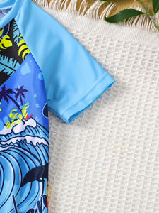 <span class=keywords><strong>Combinaison</strong></span> de bain pour bébé garçon, manches courtes, élastique, séchage rapide, pour piscine et plage, vente en gros - Product Image 5