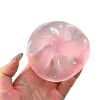 Balle anti-stress transparente rose, bleue, verte de 4 cm, faite à la main, en gelée de maltose TPR, jouet sensoriel rond et souple