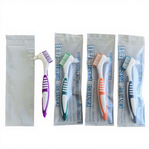 Brosse à dents dentaire pour le nettoyage et l'entretien des prothèses dentaires avec poils en silicone, design coloré - Product Image 5