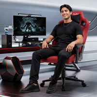 Chaise de jeu ergonomique Ruibao à dossier haut, inclinable 4D, pivotante, en cuir, pour bureau, pour joueurs professionnels