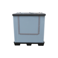 Boîte-palette en plastique pliable d'emballage de batterie automobile de faible poids de QS avec la longévité de conteneurs de couvercle et de douille de palette