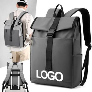 0717 Custom Large Capacity Anti Theft Expandable Roll Top <b>Computer</b> <b>Bag</b> with Logo Waterproof Business Men Outdoor Backpack - Product Image 2