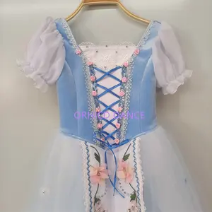 Costumes de tutu de ballet romantique bleu pâle Gilsay élégant taille personnalisée enfants filles femmes adultes paysan