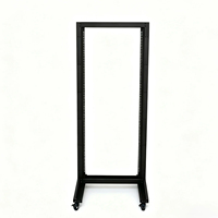 Rack ouvert monorail double colonne 19 pouces 18U 550*1000*120MM en acier laminé à froid SPCC, profondeur 120 mm, mobile