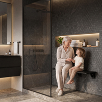 Siège de douche pliable mural robuste de 880 lb, cadre en aluminium, chaise de douche, banc de sécurité pour la salle de bain