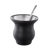 Vaso de Acero Inoxidable 18/8 para Yerba Mate, Aislado al Vacío de Doble Pared, con Bombilla para Té Argentino
