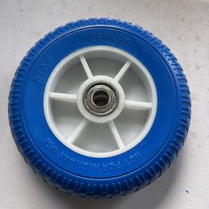 Ruedas Sólidas de 260x85mm con Espuma de PU, Llanta de Hierro, Rodamientos de Bolas Dobles, Capacidad de Carga de 100kg, Personalizables <span class=keywords><strong>para</strong></span> <span class=keywords><strong>Muebles</strong></span> OEM - Product Image 4