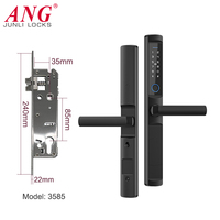 Serrures intelligentes ANG IP66 pour portes en verre, sécurité Tuya Tlock, clavier en alliage de zinc, serrure de porte d'entrée à empreinte digitale