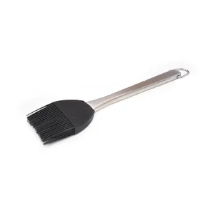 Food Grade Silicone BBQ Basting Brush With Stainless Steel Handle Silicone Oil Brush For Barbecue Cooking