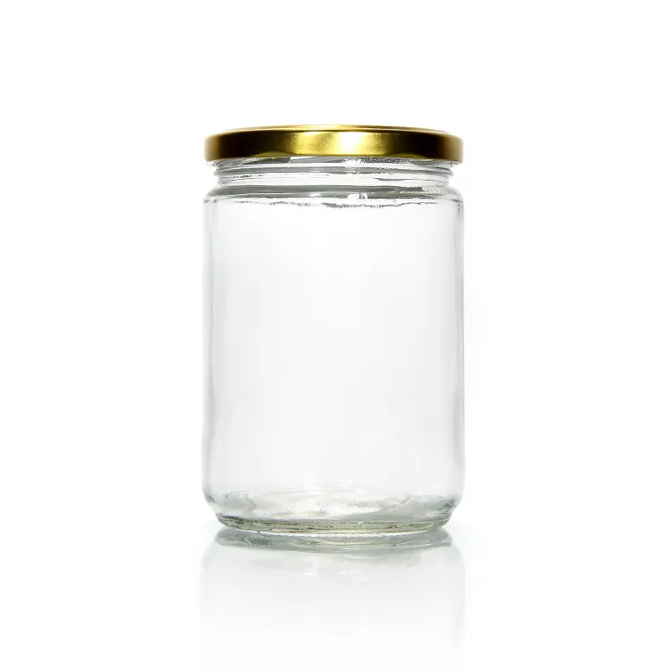 Wholesale Glass Jar Containers, Pickles Food Industry Empty Clear Glass Storage Jars For Ketchup With Metal Lids