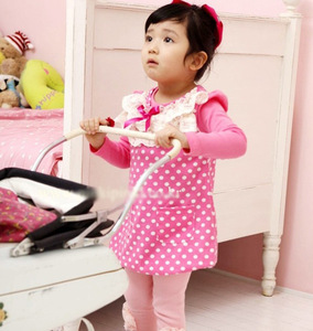 Wholesale Children Clothing Casual England Style Dot Long Sleeve Lace Dress for Kids Little Girls From China Manufacturer - Product Image 4