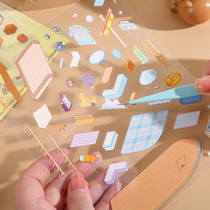 Pegatina decorativa <span class=keywords><strong>de</strong></span> <span class=keywords><strong>la</strong></span> serie Capybara Scene, pegatina <span class=keywords><strong>de</strong></span> escena PET <span class=keywords><strong>de</strong></span> papel <span class=keywords><strong>de</strong></span> alta calidad - Product Image 4