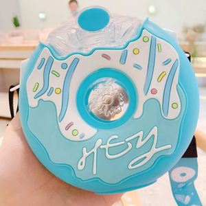 Botella de Agua Infantil Antiderrames de 380 ml con Pajita y Diseño de Donut, Linda Taza Multicolor con Dibujos Animados para Niñas, Regalo para Deportes al Aire Libre - Product Image 4