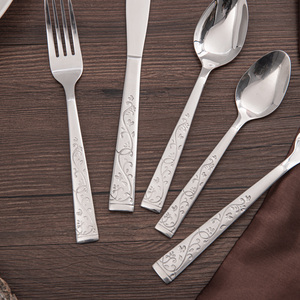 <span class=keywords><strong>Cuchillos</strong></span> y Tenedores <span class=keywords><strong>de</strong></span> Acero Inoxidable Tallados Retro: un Juego <span class=keywords><strong>de</strong></span> Cubiertos Estéticos para una Mesa <span class=keywords><strong>de</strong></span> Comedor <span class=keywords><strong>de</strong></span> Lujo Ligero - Product Image 2