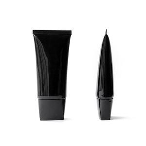 50ml/g Glossy Black Flat Squeeze Tube Cosmetic Extrusion Hose Sunscreen Cream Isolation Cream Skin Care Facial Cleanser Lotion - Product Image 2