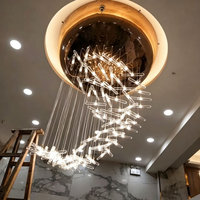 Lustre en cristal sur mesure, grand modèle, anti-éblouissement, à LED, pour hall d'hôtel, centre commercial, couloir