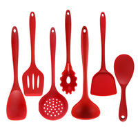 Ustensiles de cuisine antiadhésifs 7 pièces, ensemble d'ustensiles de cuisson en silicone résistant à la chaleur avec cuillère, spatule, spatule ajourée pour la cuisine à domicile