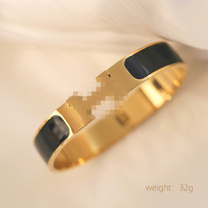 Bracelet en acier inoxydable plaqué or et argent - Cadeau unisexe tendance pour anniversaire avec lettre H sertie dans un cadre certifié - Product Image 5