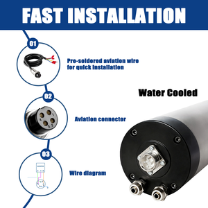 Motor de Husillo Refrigerado por Agua Zhong Hua Jiang de Bajo Ruido ER16 1.5KW 80mm 110V/220V/380V con Kit VFD para Router CNC - ¡Gran Oferta! - Product Image 5