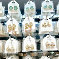 Boucles d'oreilles tendance Xuping en plaqué or avec pierres colorées, cristaux, fleurs, nœuds et papillons pour femmes