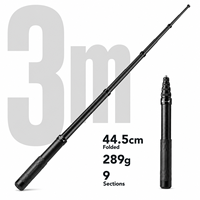Telescopische 7-delige waterdichte carbon fiber stok 3m verlengbaar 44,5cm opgevouwen 289g ultralicht universele houder 2-5kg selfie stick
