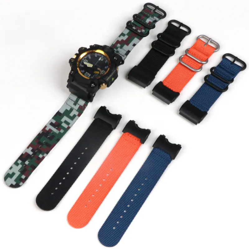 LAIHE Cinturino Bracelet de montre en nylon et toile pour les bracelets de montre de remplacement Casio