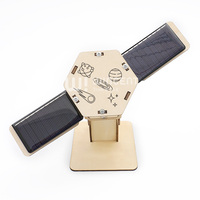 Wincent - Rompecabezas 3D de Madera para Armar, Modelo de Satélite con Energía Solar, Kit Educativo STEM de Aeroespacial, Juguete Científico, Regalo