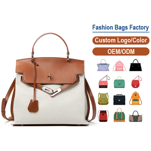AKCustom Wholesale OEM 2025 NEW Design Lady Casual Fashion Handbags Sling Canvas Genuine <b>Leather</b> Shoulder Crossbody Bag for Wome - Product Image 1