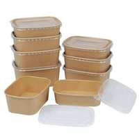 Boîte à lunch en carton biodégradable personnalisable, vente chaude, formes carrées et rectangulaires pour les plats à emporter