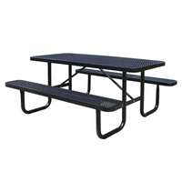 Table de pique-nique commerciale extérieure de 6 pieds 8 pieds en métal banc meubles de jardin table à manger en acier chaise de table basse de patio extérieur