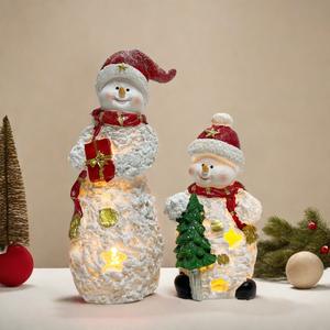 Figura Decorativa Luminosa de Muñeco de Nieve Navideño en Resina Epoxi para Decoración Festiva y Adornos Navideños - Source - Product Image 4