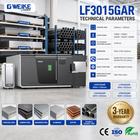 Machine de découpe laser à fibre Gweike à enveloppement complet 3015 pour la découpe de plaques et de tuyaux, de tôles d'aluminium et d'acier inoxydable de 3M et 6M, 4KW 6KW