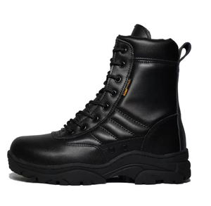 TSB09 Winter <b>Working</b> Outdoor Duty Men All in <b>Leather</b> Tactical <b>Boots</b> with Ventilation Holes at Both Sides with Side Zip - Product Image 3