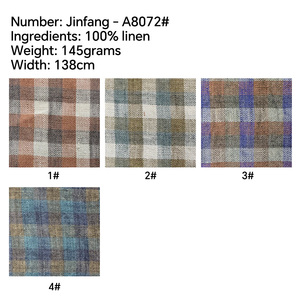 Tissu en lin OEKO-TEX à motif à carreaux en lin français, teint en fil, toucher doux, lin pur européen 100% lavé pour chemise - Product Image 4