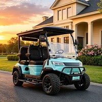 Voiturette de golf électrique marron, véhicule utilitaire 3 à 4 places, carrosserie en aluminium, patrouille communautaire personnalisée