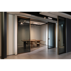 Système de <span class=keywords><strong>porte</strong></span> <span class=keywords><strong>coulissante</strong></span> double moderne OPK Perfect System, ouverture symétrique, fermeture douce, synchronisée, ensemble de quincaillerie en alliage de zinc - Product Image 4