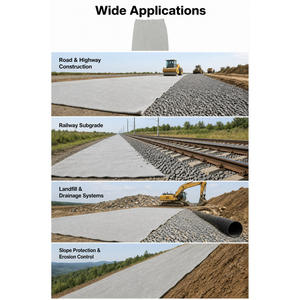 Rouleau de <span class=keywords><strong>géotextile</strong></span> non tissé en fibres staple, aiguilleté, en PET, pour la construction routière, le drainage, la filtration et la séparation - Product Image 6