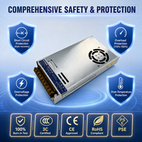 Alimentation à découpage ultra-mince MYOKGUD 15V 24A 360W à 95% d'efficacité, idéale pour les caissons lumineux publicitaires avec entrée 90-245VAC