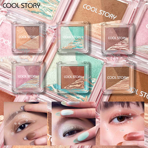 Palette de fards à paupières 3 couleurs waterproof, effet mat, scintillant et pailleté, pour maquillage et contouring - Product Image 2